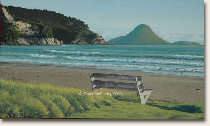 Ohope Beach painting by Grant McSherry