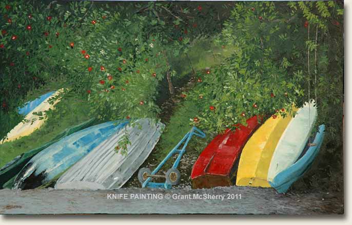 Waiheke Island knife painting by Grant McSherry